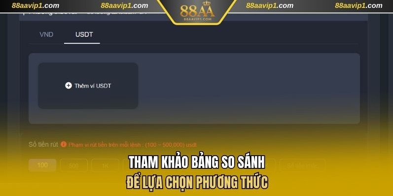 Tham khảo bảng so sánh để lựa chọn phương thức